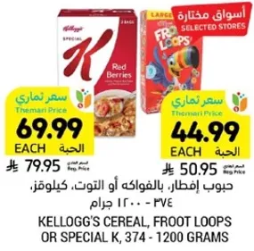 حبوب افطار بالفواكه او التوت، كيلوغرام.