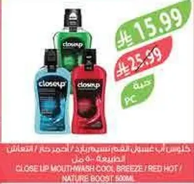 Close Up Mouthwash Cool, Breeze, Red Hot / Nature Boost 500ml