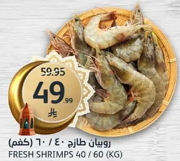 روبيان طازج 40 / 60 (كغم)