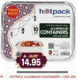 عبوات الالمنيوم من هوت باك مع الاغطيه، 10 قطع.