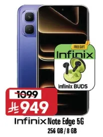 انفينكس نوت ايدج 5G بسعه 256 جيجابايت وذاكره 8 جيجابايت.