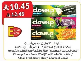 Closeup Tooth Paste 75ml (Cool Fresh Citrus Mint/ Clean Fresh Berry Blast/ Charcoal Coco)