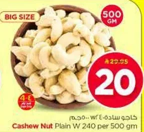 كاجو ساده 240 و 500 جرام