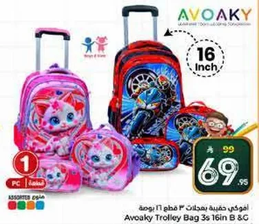 Avoaky Trolley Bag 3 pieces 16 inch B & C