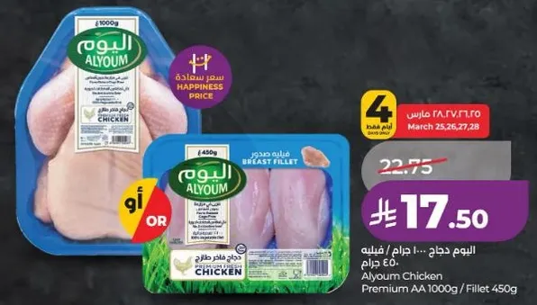 دجاج اليوم، 1000 جرام / فيليه 450 جرام