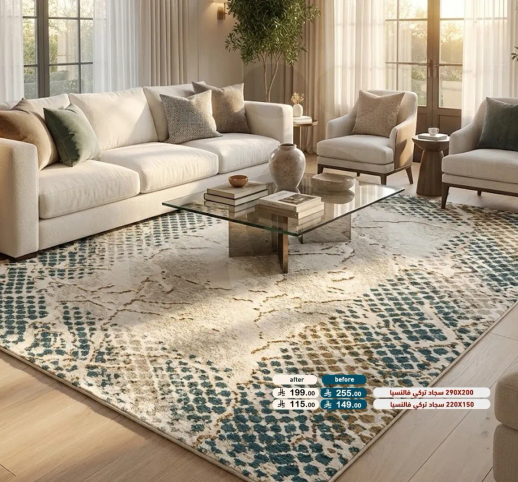 سجاده جميله تعزز جماليه مساحتك المعيشيه.