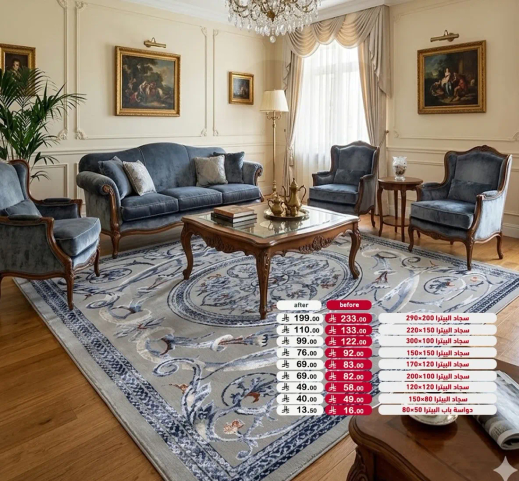 غرفه معيشه مصممه بشكل جميل مع اثاث وديكور انيق.