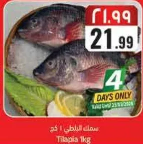 سمك البلطي 1 كجم