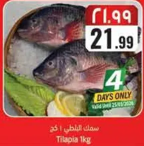 سمك البلطي 1 كجم