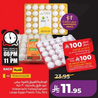 بيض وطنيه/الفلاحيه/القريه كبير طازج بالستين 30.