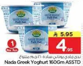 زبادي ندي اليوناني 160 جرام متنوع.
