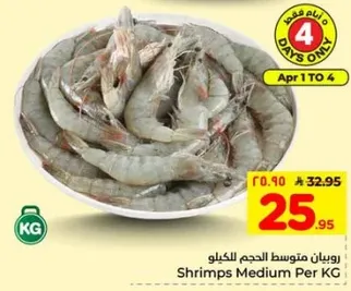 روبيان متوسط الحجم للكيلو