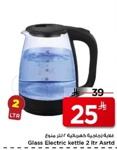 Glass Electric kettle 2 ltr Asrtd