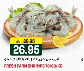 جمبري مزرعه طازجه 70/80 كجم