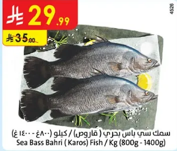 سمك سي باس بحري (كاروس) / كيلو (800 - 1400 غ)