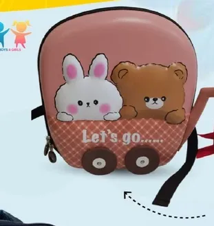 حقيبه ظهر للاطفال بتصميم ارنب ودب، مثاليه للاطفال اثناء التنقل.