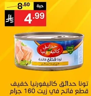 توناد حدايق كاليفورنيا خفيف قطع مفتحه في زيت 160 جرام.