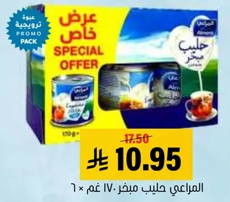 المراعي حليب مبخر 170 غم × 6