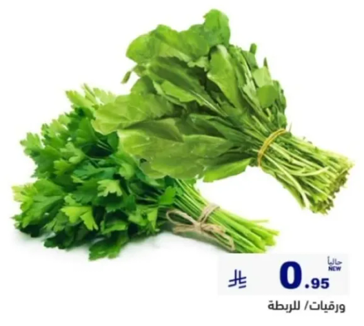 اعشاب طازجه تشمل البقدونس والجرجير.