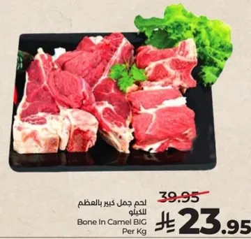 لحم جمل كبير بالعظم للكيلو