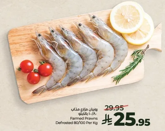 روبيان مزراع مدناب 80/100 بالكيلو