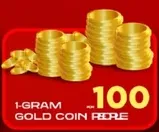 عمله ذهبيه بوزن 1 جرام مقابل 100.