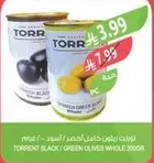 زيتون تورنت الاسود / الاخضر كامل 200 جرام.