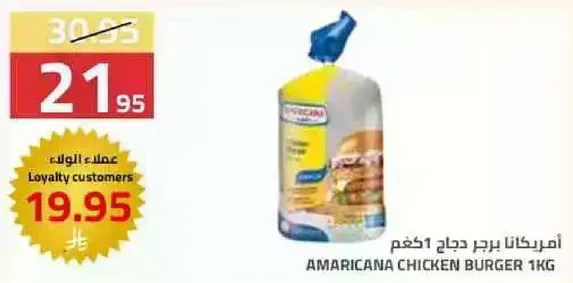 امريكانا برجر دجاج 1كغ