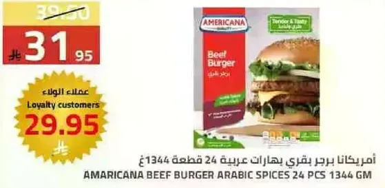 امريكانا برجر بقري بهارات عربيه 24 قطعه 1344 غم