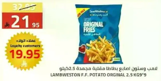 لامب ويستون اصداء بطاطا مقليه مجمده 2.5 كيلو