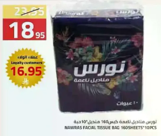Nawras Facial Tissue Bag 160 Sheets 10 Packs