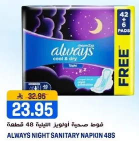 فوط صحيه نولويز الليله 48 قطعه