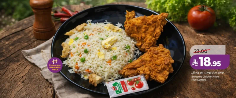 دجاج بروستد مع ارز