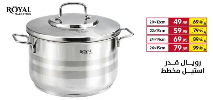 قدر استيل مخطط من رويال.