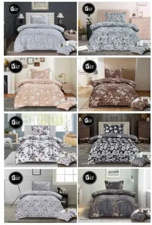 مجموعه من مجموعات السرير المصممه بشكل جميل مع انماط زهريه بالوان متنوعه.