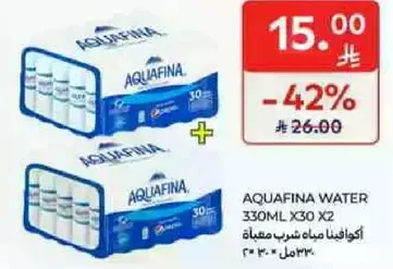 اكوافينا مياه شرب مقطره 330 مل × 30