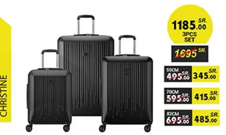 مجموعه حقايب سفر مكونه من 3 قطع بتصميم انيق.