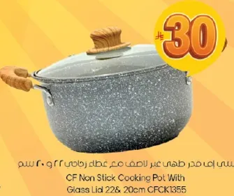 وعاء طهي غير لاصق مع غطاء زجاجي 22 و 20 سم CFCK1355