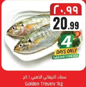 سمك التريفالي الذهبي 1 كغ