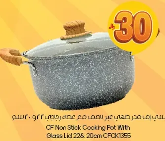 وعاء طهي غير لاصق مع غطاء زجاجي 22 و 20 سم CFCK1355