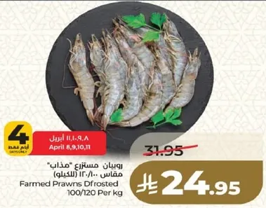 روبيان مستزرع "مذاب" مقاس 100/120 (الكيلو)