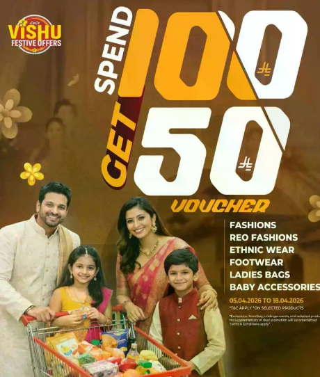 Spend 100 and get a 50 voucher. Offers on fashions, ethnic wear, footwear, ladies bags, and baby accessories.