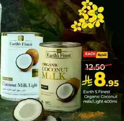 Earth's Finest Organic Coconut milk/Light 400ml