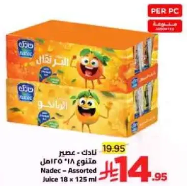 عصير نادك - متنوع 18 × 125 مل