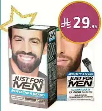 Just For Men Mustache & Beard eliminates gray for a thicker fuller look.