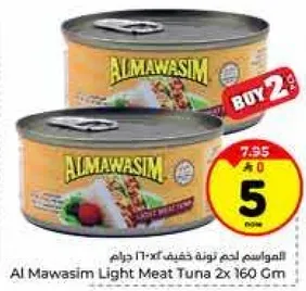 المواسم لحم تونه خفيف 2x160 جرام