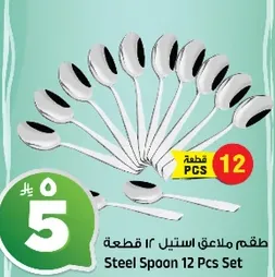 طقم ملاعق استيل 12 قطعه