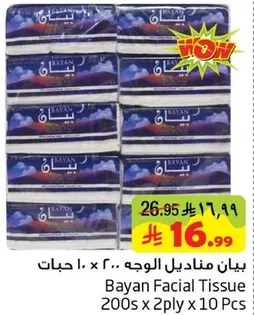 Bayan Facial Tissue 200s x 2ply x 10 Pcs