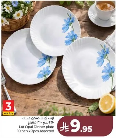 لوت اوبال صحن عشاء 25 سم * 3 متنوع