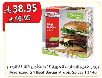 برجر لحم البقر بالبهارات العربيه 24 حبه امريكانا 1344 جرام